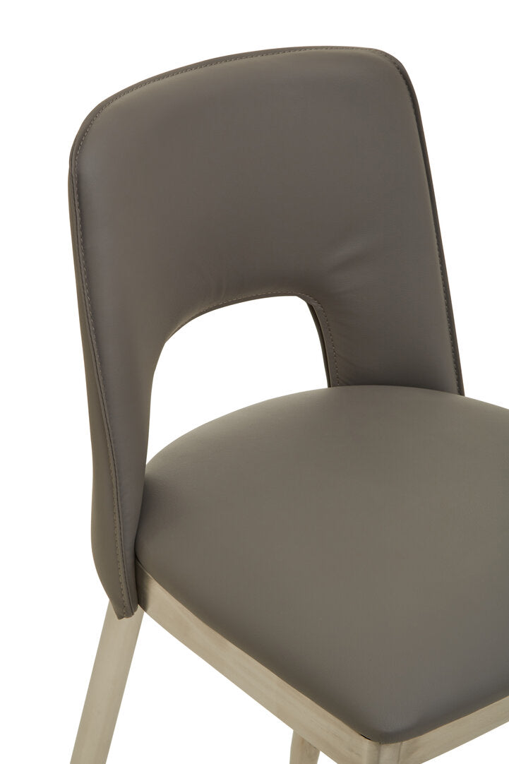 Richmond Grey Leather Effect Bar Chair