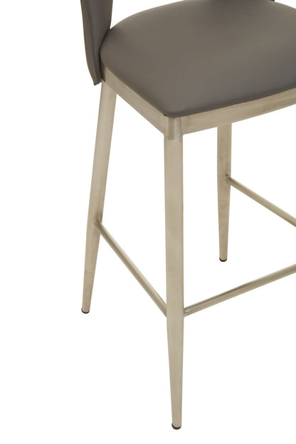 Richmond Grey Leather Effect Bar Chair