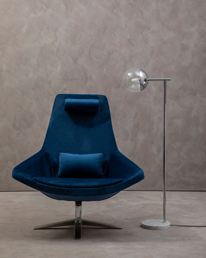 Savoy Navy Velvet Armchair