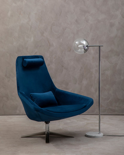 Savoy Navy Velvet Armchair