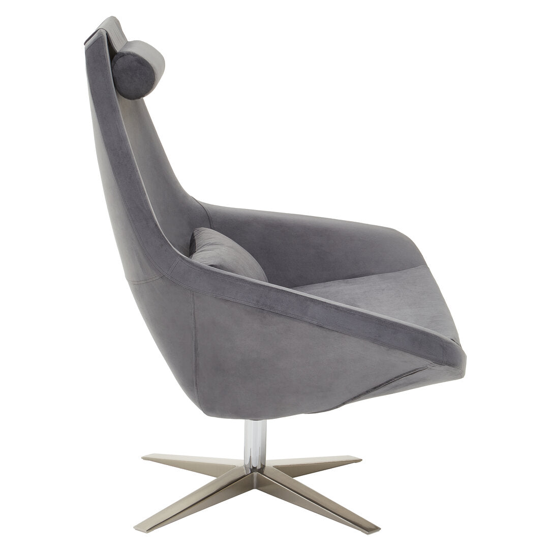 Savoy Grey Velvet Armchair