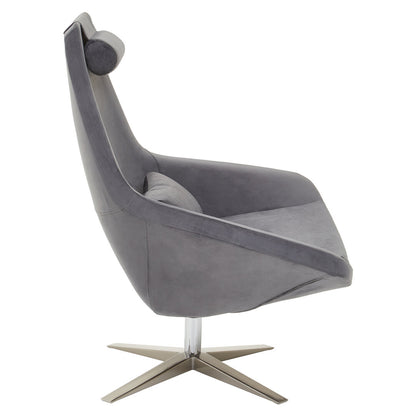 Savoy Grey Velvet Armchair