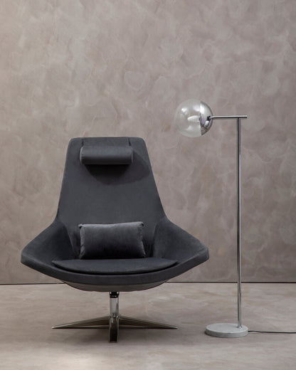 Savoy Grey Velvet Armchair