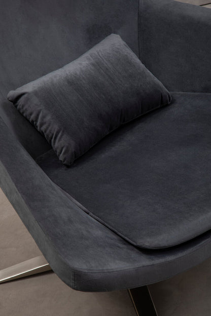 Savoy Grey Velvet Armchair