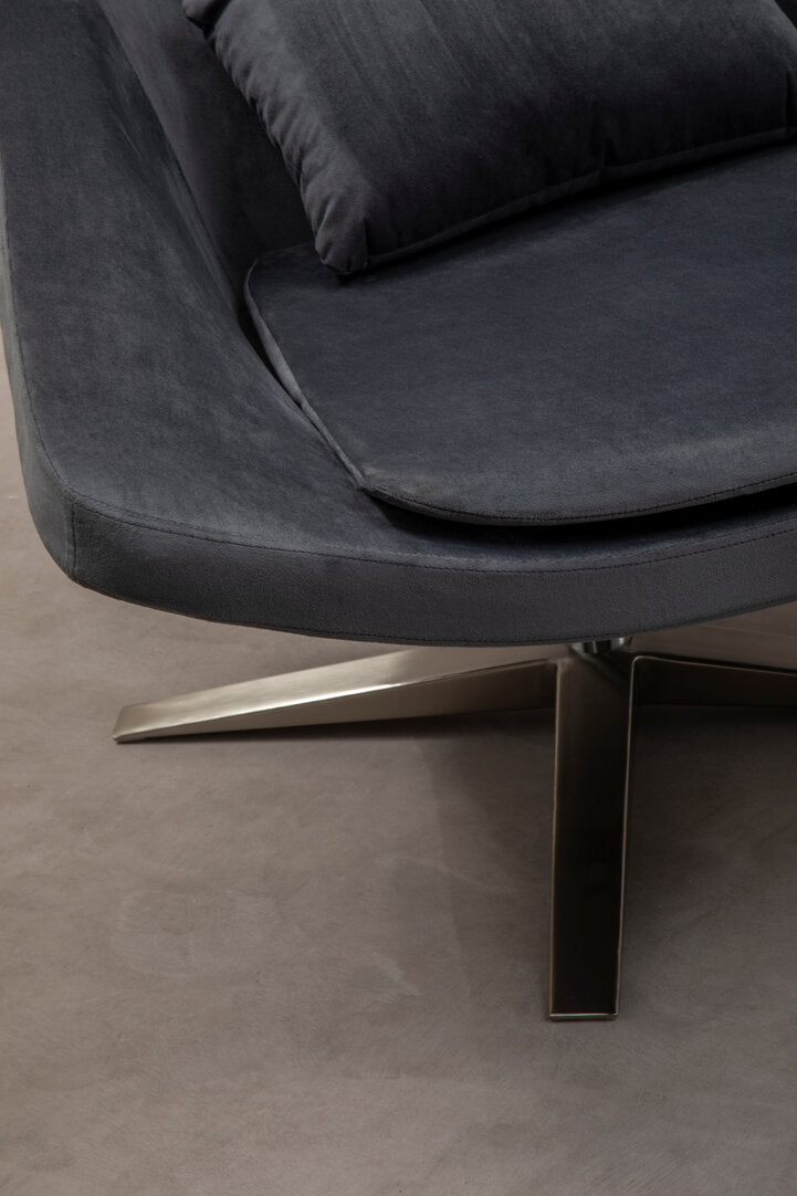 Savoy Grey Velvet Armchair