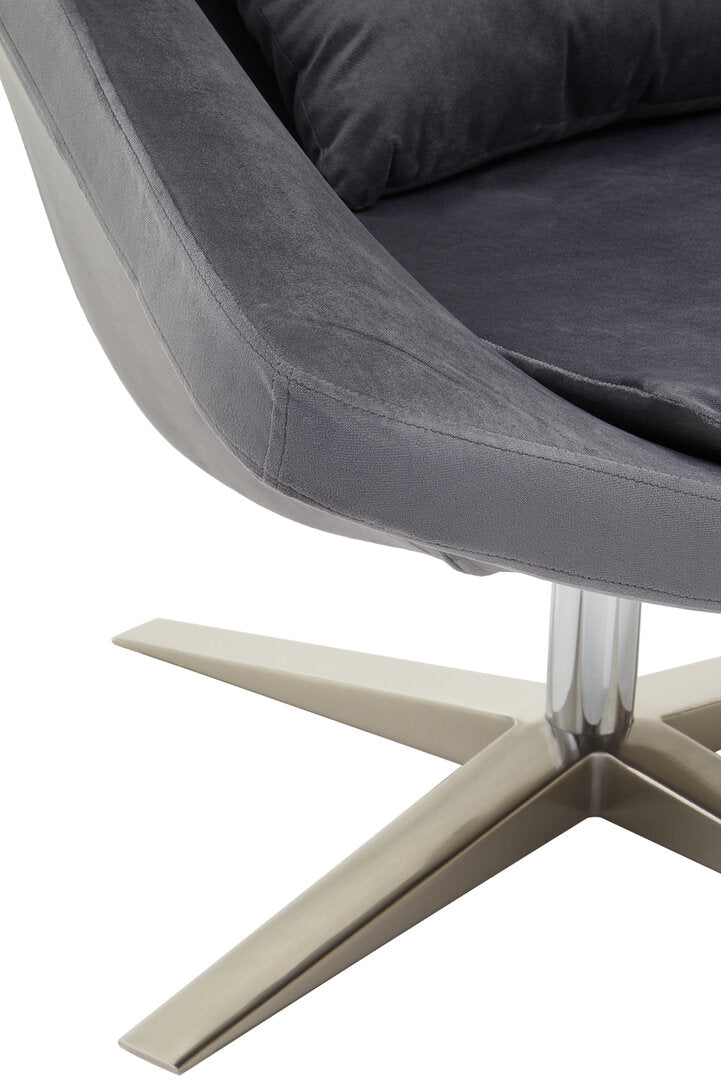 Savoy Grey Velvet Armchair