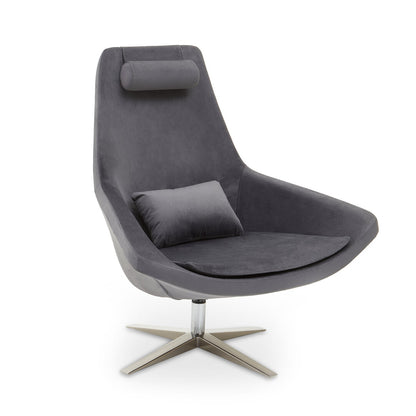 Savoy Grey Velvet Armchair
