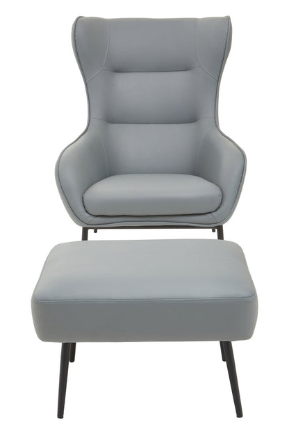 Verona Grey Armchair And Footstool