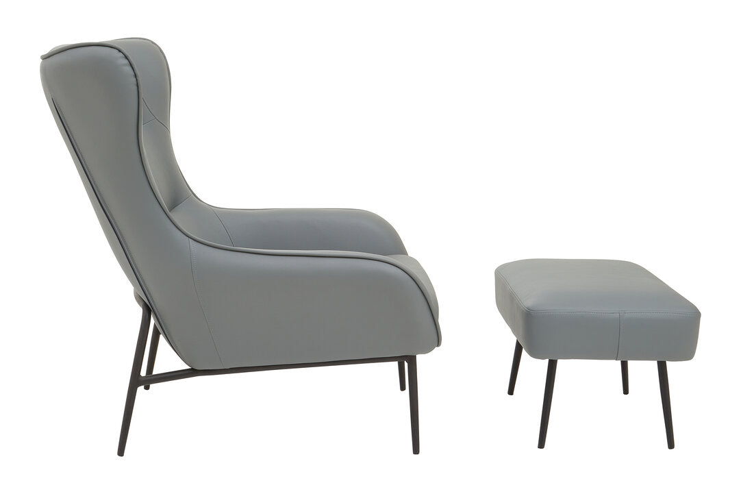 Verona Grey Armchair And Footstool