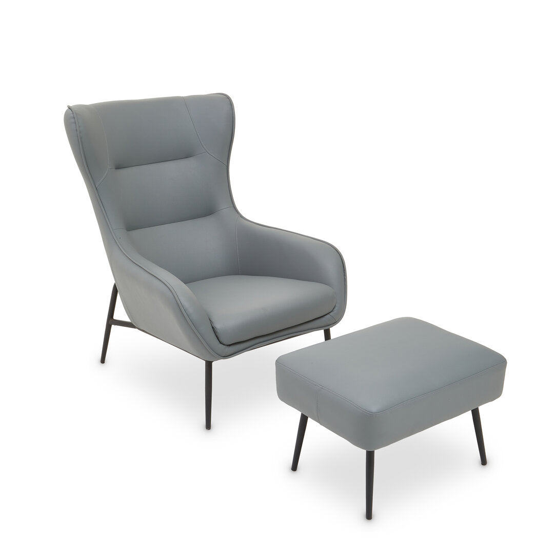 Verona Grey Armchair And Footstool