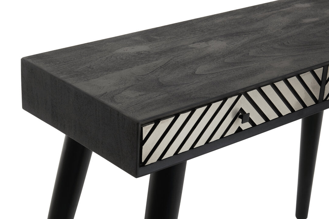Cordoba Black and White Two Drawer Console Table