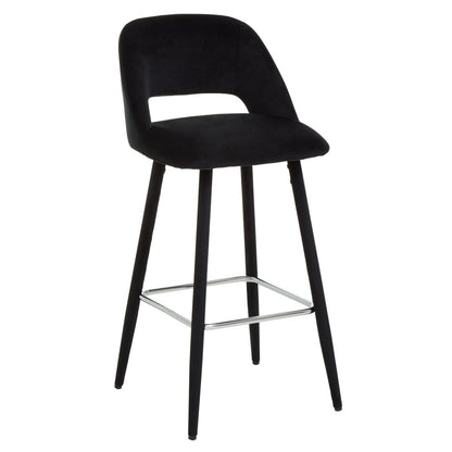 Florence Black Velvet Bar Chair