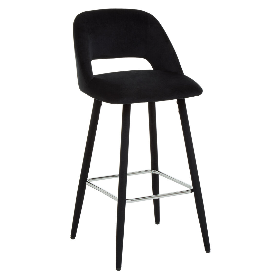 Florence Velvet Bar Chair Black 