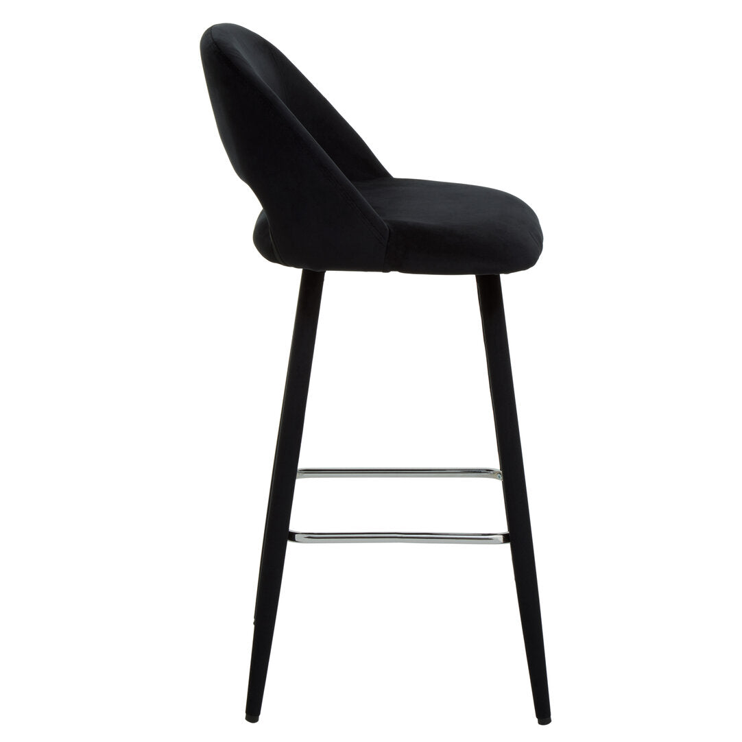 Florence Velvet Bar Chair Black 
