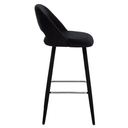 Florence Velvet Bar Chair Black 