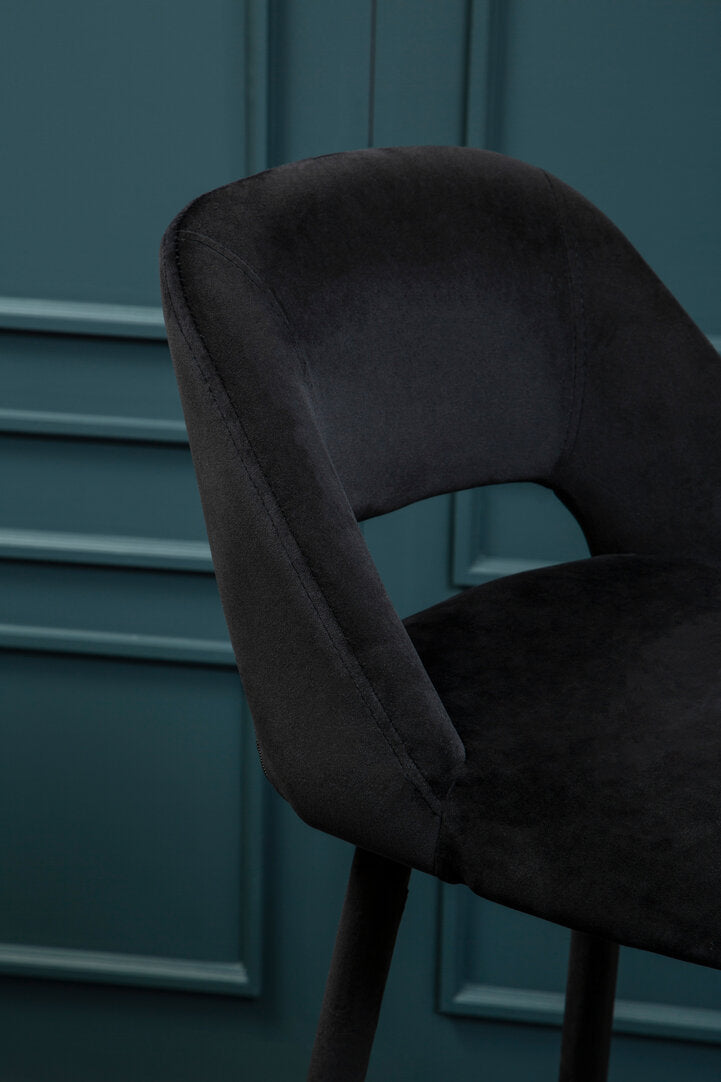 Florence Black Velvet Bar Chair