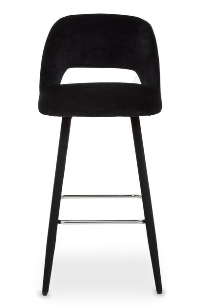 Florence Black Velvet Bar Chair