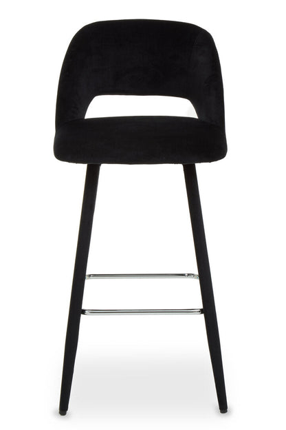 Florence Velvet Bar Chair Black 