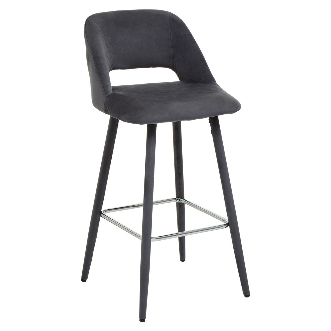 Florence Grey Velvet Bar Chair