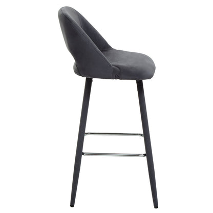 Florence Grey Velvet Bar Chair
