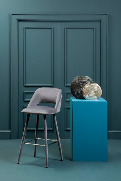 Florence Grey Velvet Bar Chair