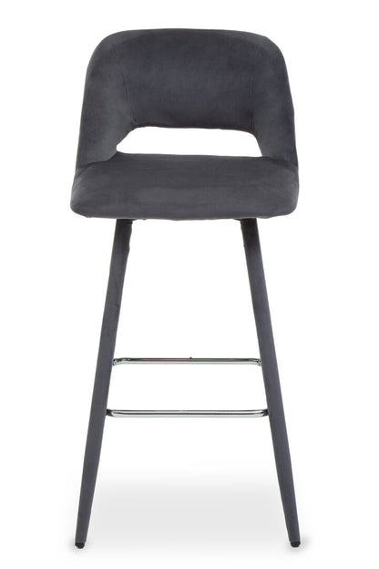 Florence Grey Velvet Bar Chair