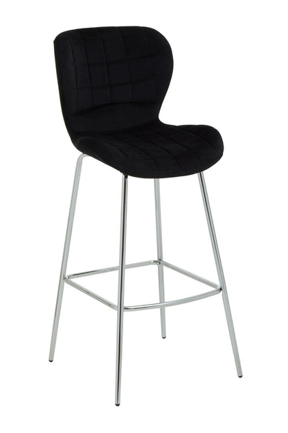Amalfi Black Velvet Bar Chair
