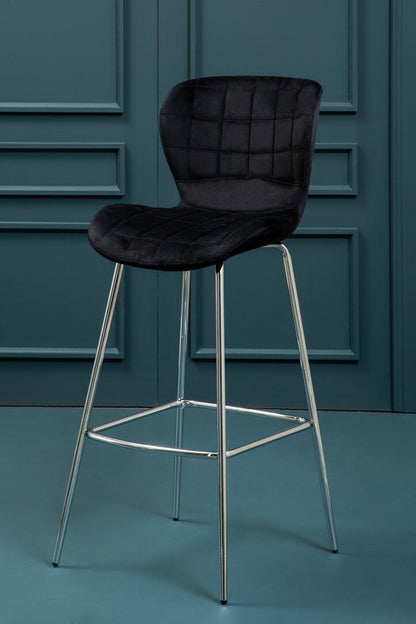 Amalfi Black Velvet Bar Chair