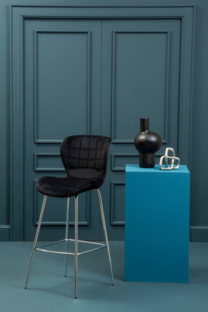 Amalfi Black Velvet Bar Chair
