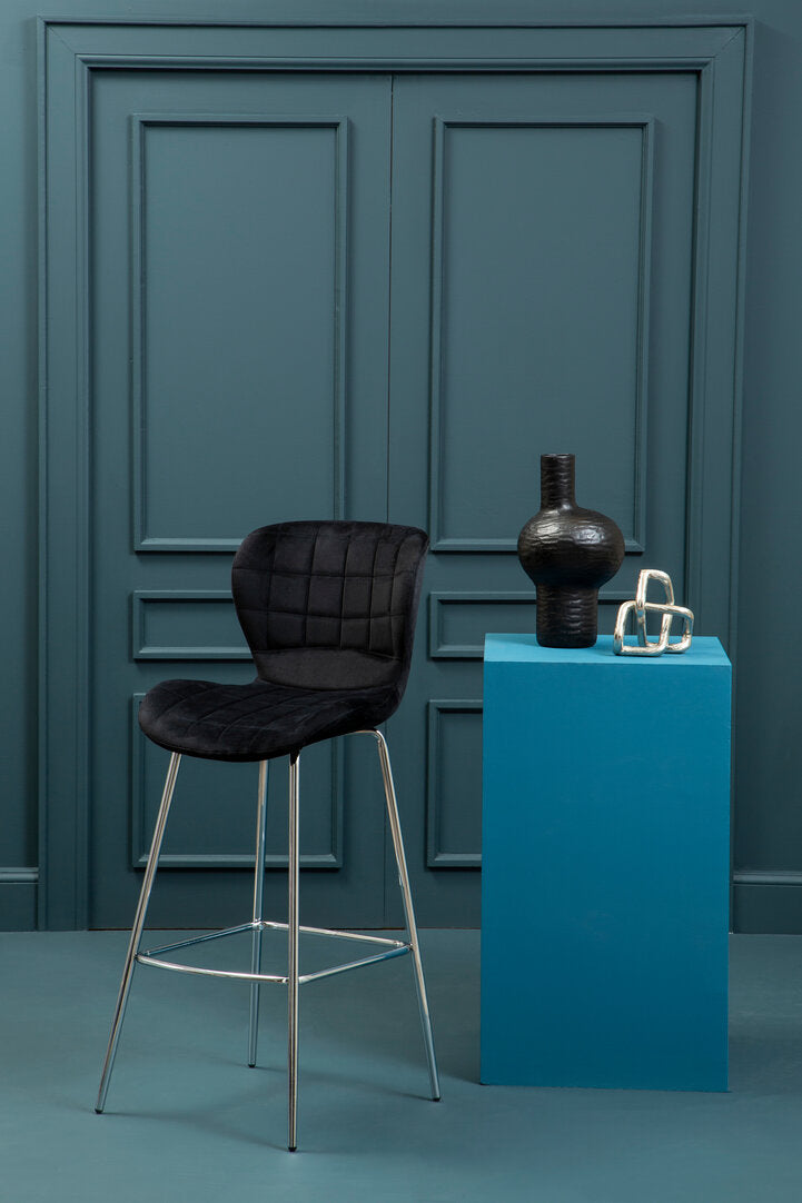 Amalfi Black Velvet Bar Chair