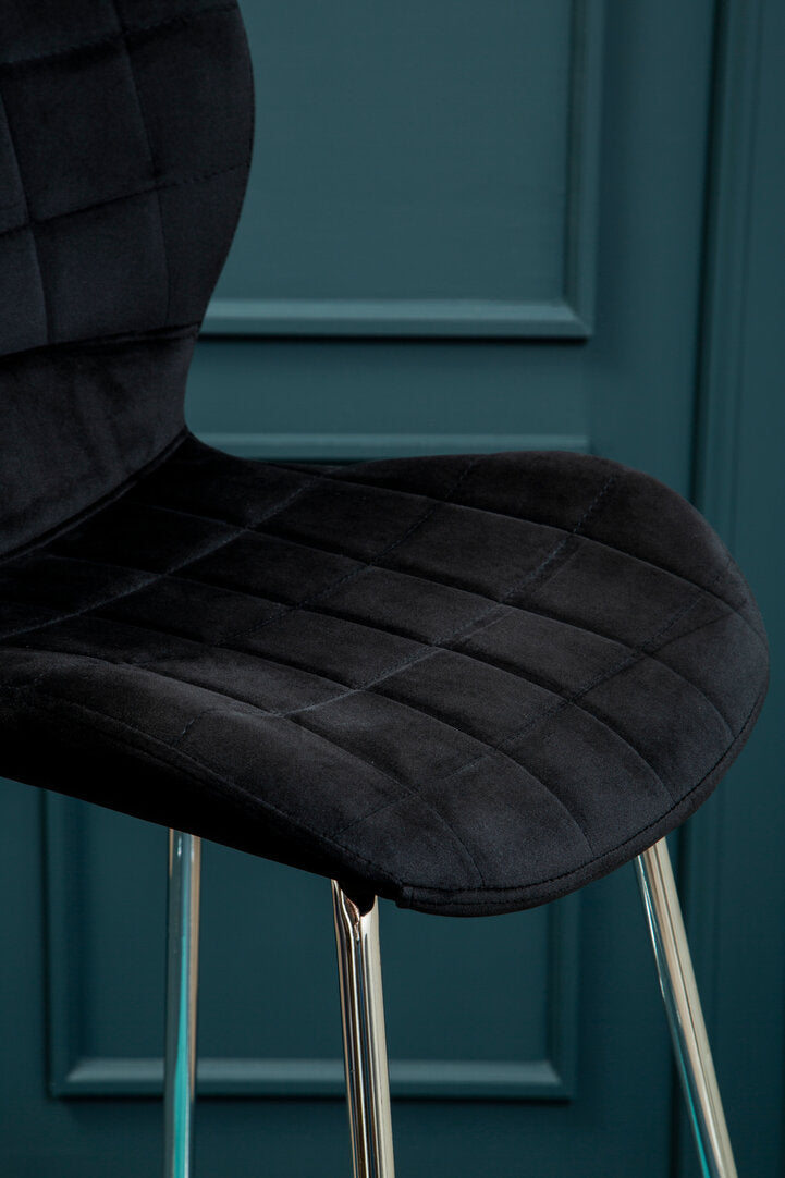 Amalfi Black Velvet Bar Chair