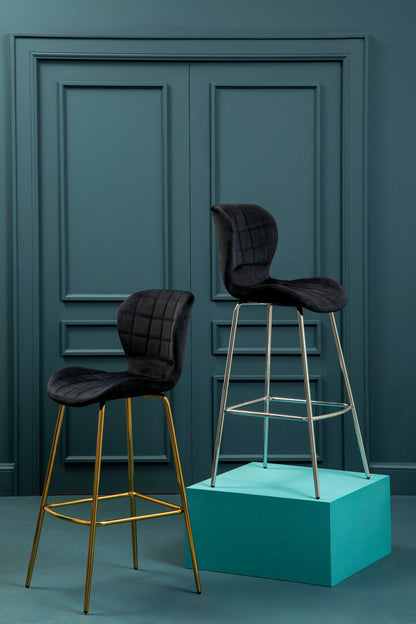 Amalfi Black Velvet Bar Chair