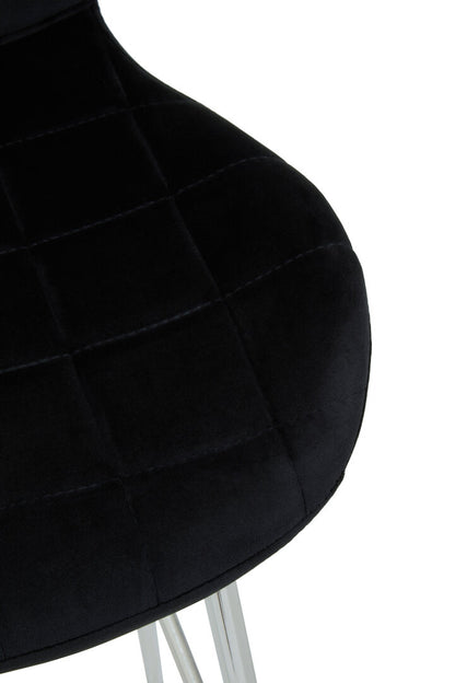 Amalfi Black Velvet Bar Chair