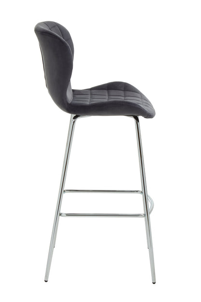 Amalfi Grey Velvet Bar Chair