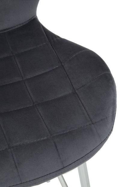 Amalfi Grey Velvet Bar Chair