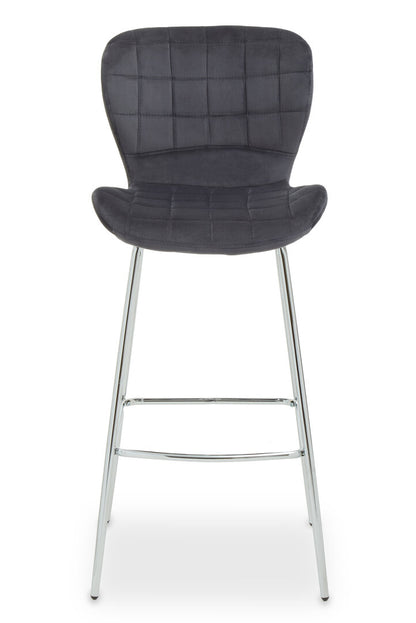 Amalfi Grey Velvet Bar Chair