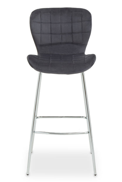 Amalfi Velvet Bar Chair Grey 