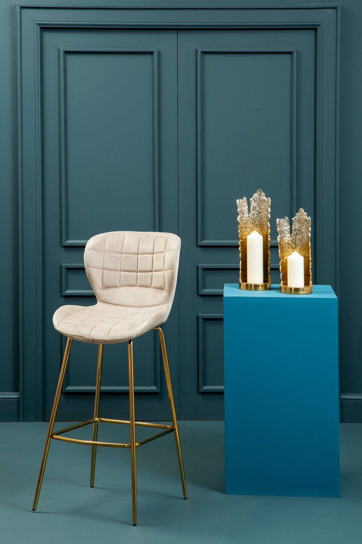 Amalfi Mink Velvet Bar Chair