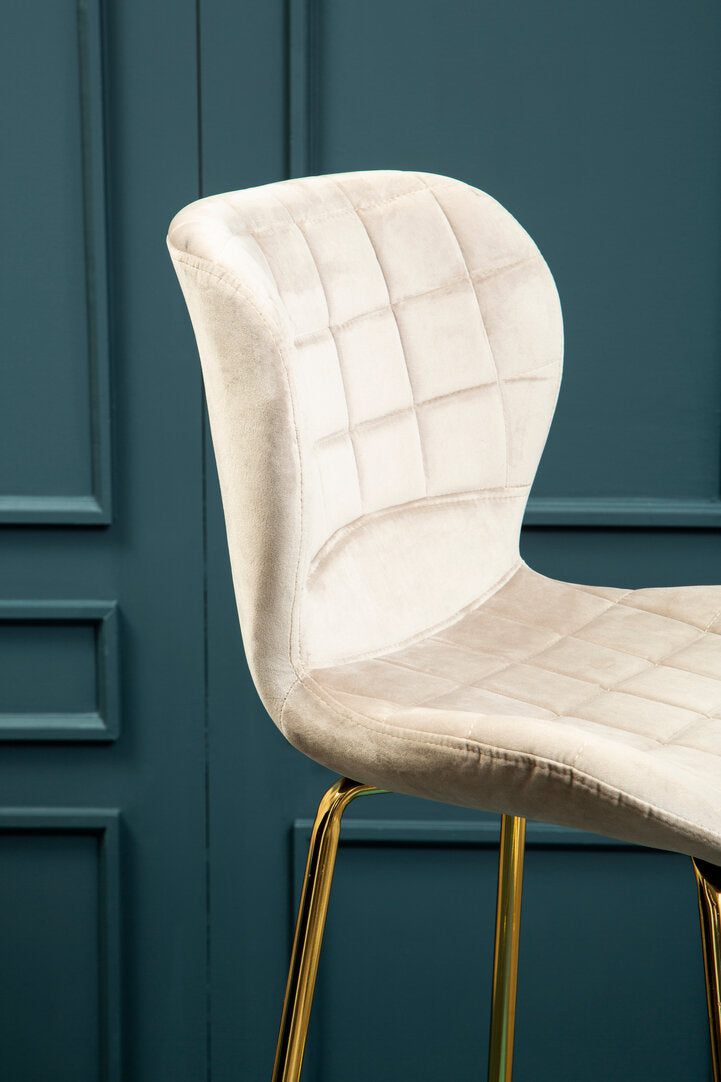 Amalfi Mink Velvet Bar Chair