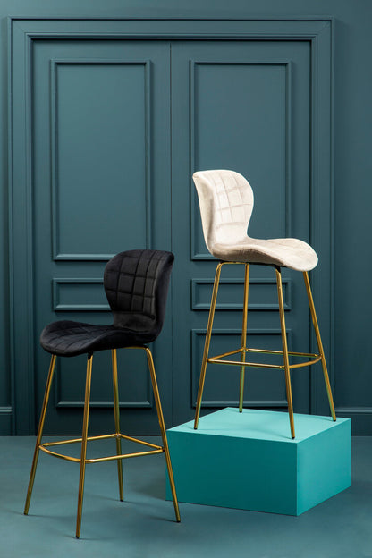 Amalfi Mink Velvet Bar Chair