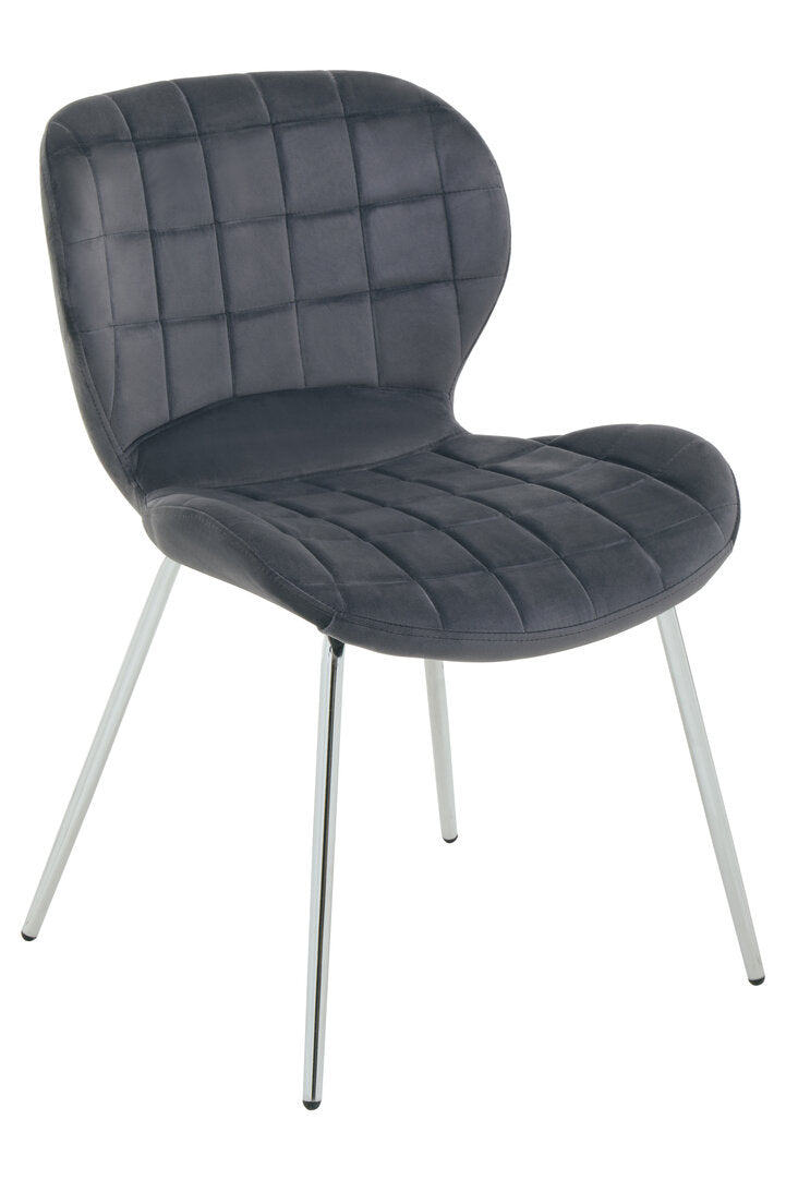 Amalfi Velvet Dining Chair Grey 