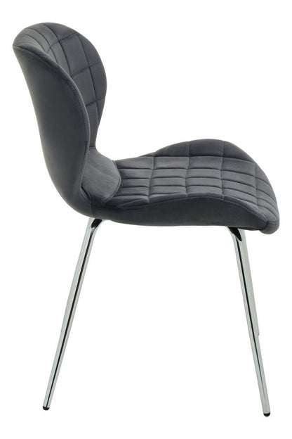Amalfi Velvet Dining Chair Grey 