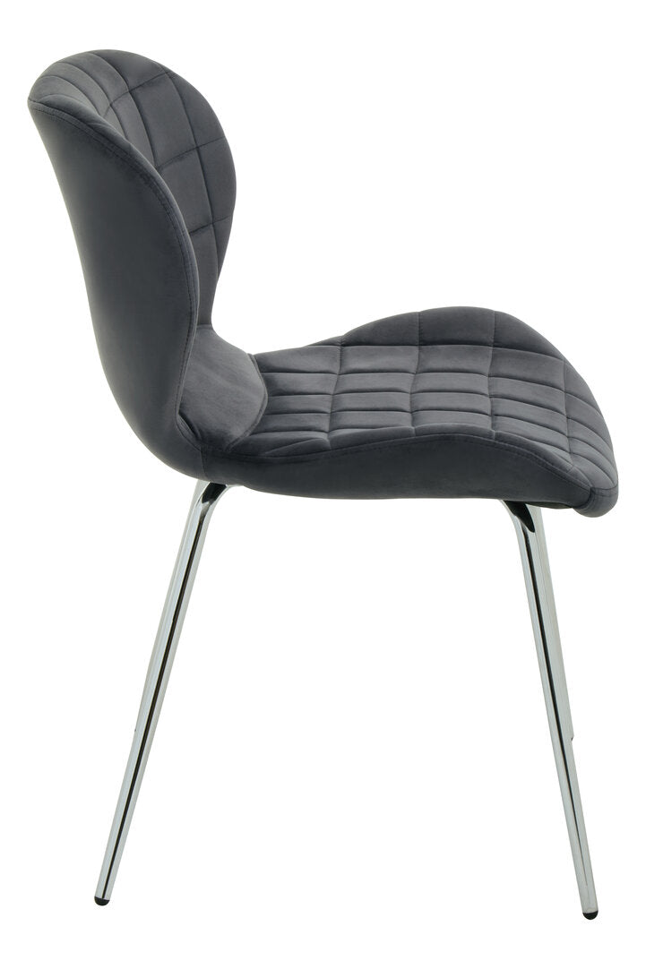 Amalfi Velvet Dining Chair Grey 