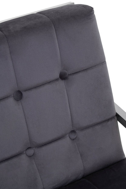 Monaco Grey Velvet Chair with Stainless Steel Frame