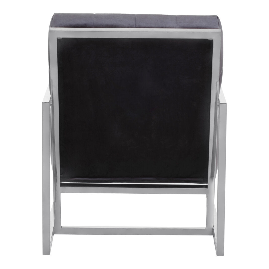 Monaco Black Velvet Chair with Stainless Steel Frame