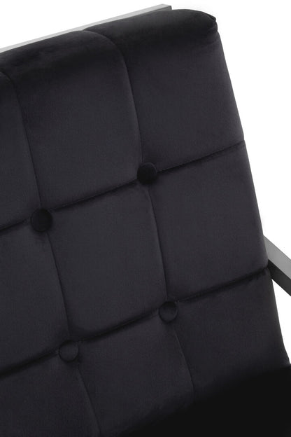Monaco Black Velvet Chair with Stainless Steel Frame