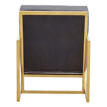Monaco Grey Velvet Chair With Gold Frame