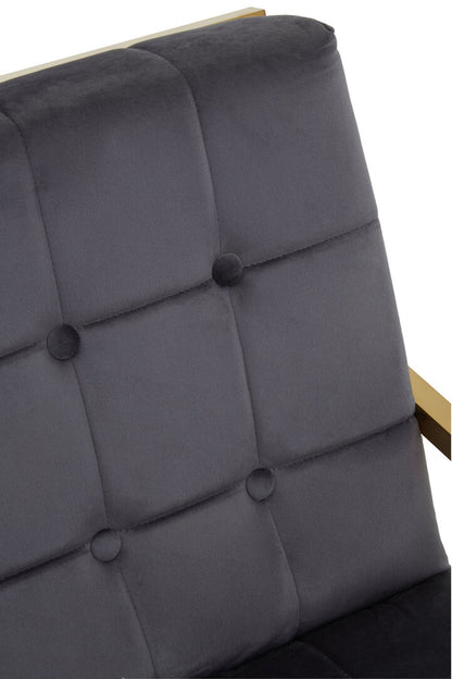 Monaco Grey Velvet Chair With Gold Frame