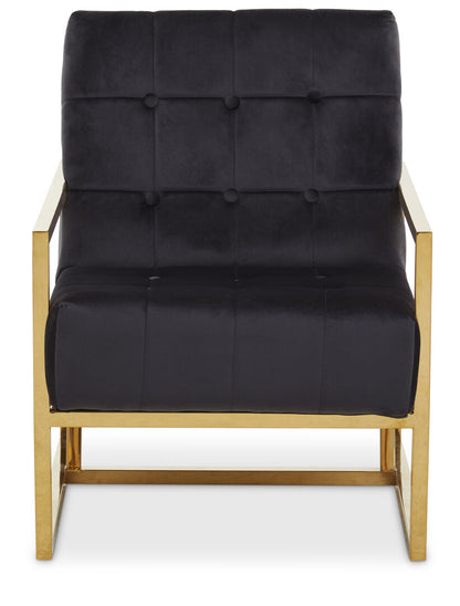 Monaco Black Velvet Chair With Gold Frame