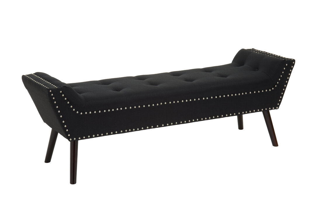 Cannes Black Fabric Bench